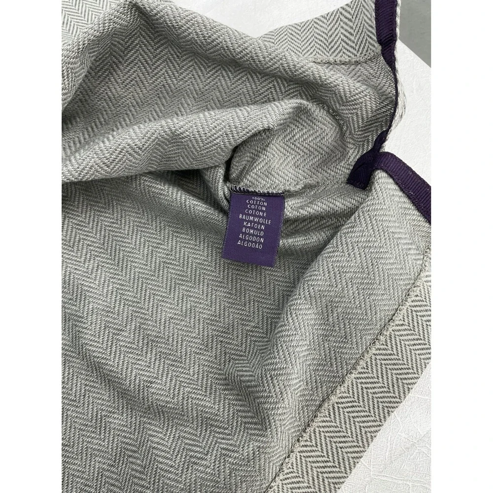 Ralph Lauren Golf Polo Shirt Herringbone‎ Pattern Gray Short Sleeve L
